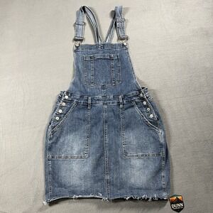 Judy Blue Bib Skirt 2XL Blue Denim Overalls Medium Wash Stretch Utility